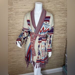 Forever 21 Heritage Aztec Wrap Sweater Large